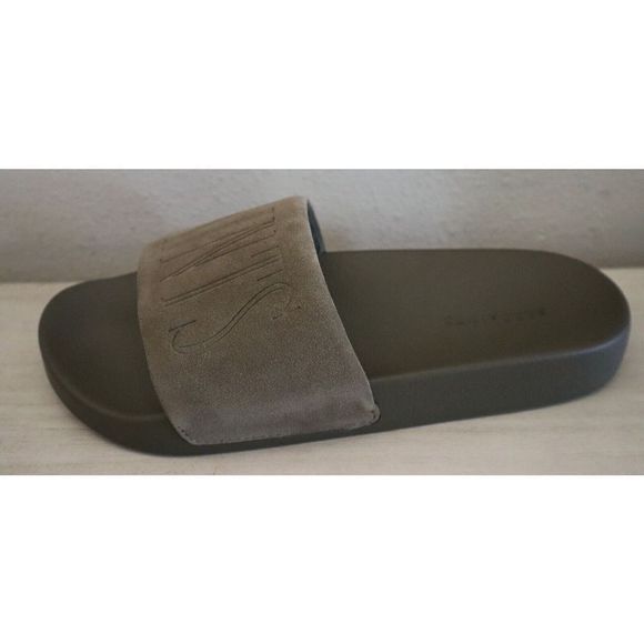 ALLSAINTS 34ZM0180 Men's Sz 9M Khaki Green Sunland Suede Slide Sandals - Picture 5 of 8